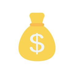 money bag icon, flat style