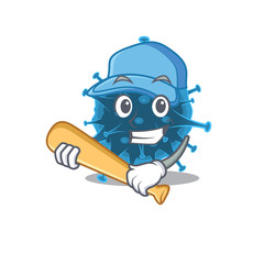 Mascot design style of moordecovirus with baseball stick