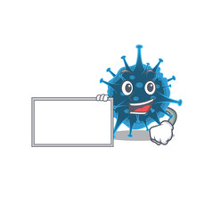 Moordecovirus with board cartoon mascot design style