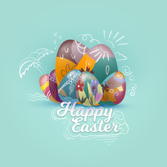 Easter Egg Hunt poster. Vector illustration