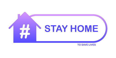 Logo Stay home to save lives - Home - Hashtag - Gradient Magenta/Purple