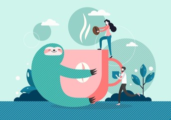 Morning coffee, vector flat style design illustration © skypicsstudio