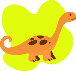  Brontosaurus Dinosaurs Kids Flat Illustration Cartoon