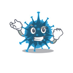 Moordecovirus cartoon character style with happy face