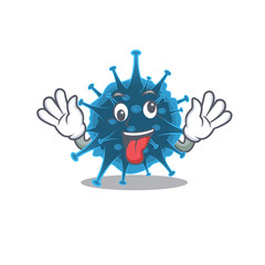 A picture of crazy face moordecovirus mascot design style