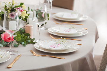 Beautiful table setting for Mother's day dinner
