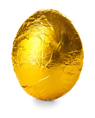 Sweet chocolate egg on white background