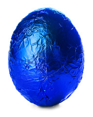 Sweet chocolate egg on white background