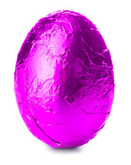 Sweet chocolate egg on white background