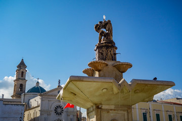 Fototapeta na wymiar Monumental fountain. Mola di Bari. Puglia. Italy.