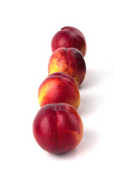 nectarines on a white background in isolation
