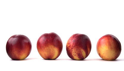 nectarines on a white background in isolation
