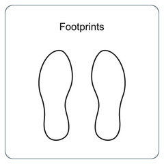  The lines of footprints. Footsteps icon or sign for print.  Vector illustration.
