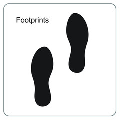  The silhouette of footprints. footsteps icon or sign for print.  Vector illustration.