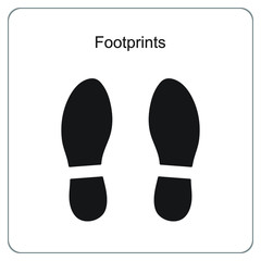  The silhouette of the footprints. footsteps icon or sign for print.  Vector illustration.