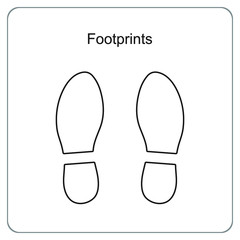 The lines of footprints. Footsteps icon or sign for print.  Vector illustration.