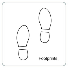  The lines of footprints. Footsteps icon or sign for print.  Vector illustration.