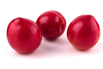 Plums, on a white background, isolated