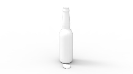 3D rendering of two small glass drink bottles isolated in empty space
