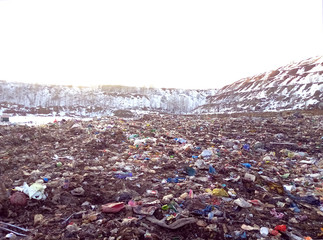 Landfill, waste disposal on the ground creates environmental problems in the world