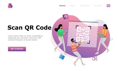 QR Code Scanning Vector Illustration Concept, Suitable for web landing page, ui,  mobile app, editorial design, flyer, banner, and other related occasion