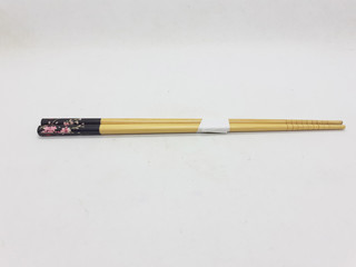 Japanese Chinese Bamboo Wooden Artistic Chopsticks for Traditional Eatery Tools in White Isolated Background