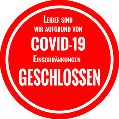 Temporarily closed sign 