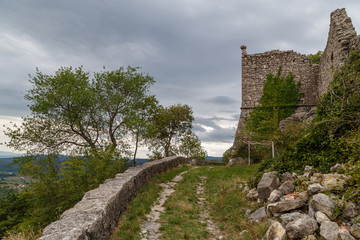 Fototapeta na wymiar Medieval fortifications of the old Boljun village in Istria, Croatia