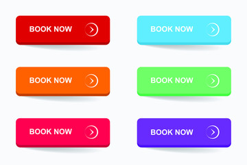 Obraz premium Read More colorful 3d button set on white background. Flat line button collection. Vector web element. EPS 10