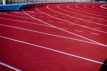 Red running track for running sport