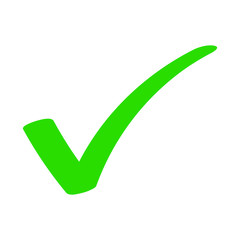 Green check mark icon. Tick symbol in green color, vector illustration. eps 10