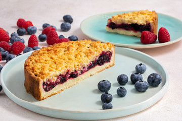 Pie with  berries on plate