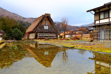 Obraz premium Historical village of Shirakawa-go. Shirakawa-go listed as one of Japan s UNESCO World Heritage Sites located in Gifu Prefecture, Japan.