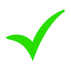 Green check mark icon. Tick symbol in green color, vector illustration. eps 10