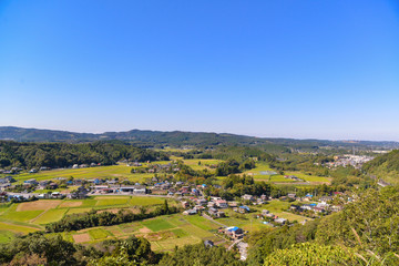 Japan - Chiba prefecture - Kururi 2013 : Aerial view of Kururi Field At Afternoon