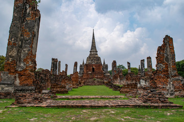 Obraz premium ancient temple in ayutthaya thailand