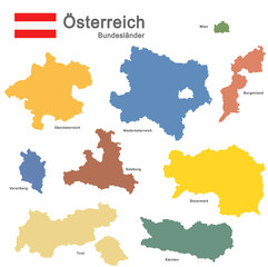 Fototapeta na wymiar country Austria colored