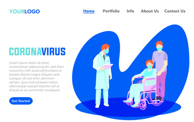 Illustration of a corona virus positive patient at the hospital. Perfect for landing pages, mobile apps and many more