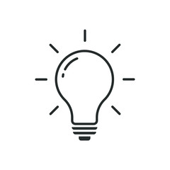 The light bulb icon vector, full of ideas and creative thinking, analytical thinking for processing. Outline symbol illustration. Vector illustration. EPS 10