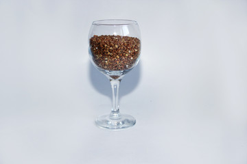 buckwheat is in a wine glass instead of wine, proper nutrition and a sober lifestyle