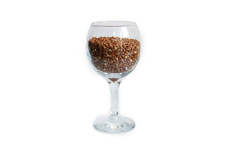 buckwheat is in a wine glass instead of wine, proper nutrition and a sober lifestyle