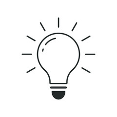 Fototapeta na wymiar The light bulb icon vector, full of ideas and creative thinking, analytical thinking for processing. Outline symbol illustration. Vector illustration. EPS 10