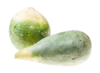pair of green Lobo (margelan) radish isolated