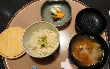 It is a picture of japanese food in Hakone, Japan.