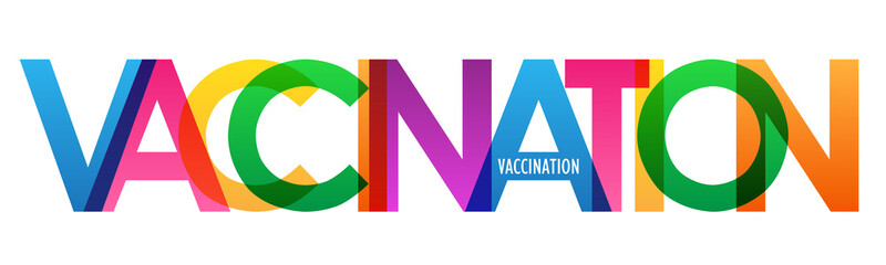 VACCINATION colorful vector typography banner