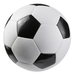 classic black and white soccer ball made of modern durable material, on a white background © aneduard