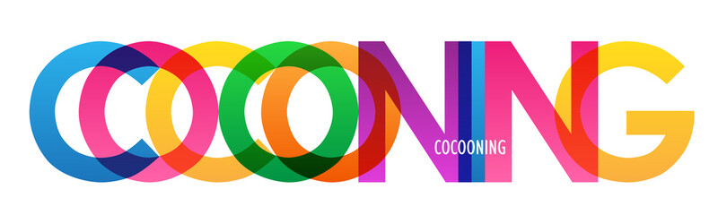Obraz premium COCOONING colorful vector typography banner