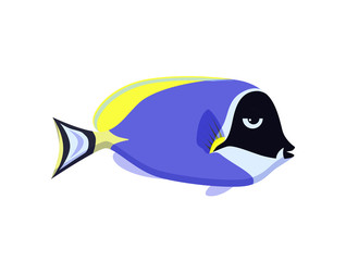 Cute fish vector illustration icons set. Tropical fish, sea fish, aquarium fish