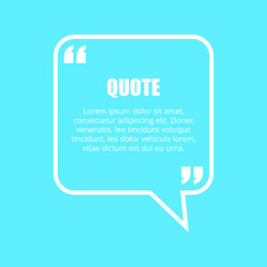 vector quote design on bright blue background