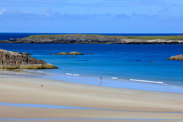 Durness -  (Scotland), UK - August 11, 2018: The beaches at Durness peninsula, Scotland, Highlands, United Kingdom